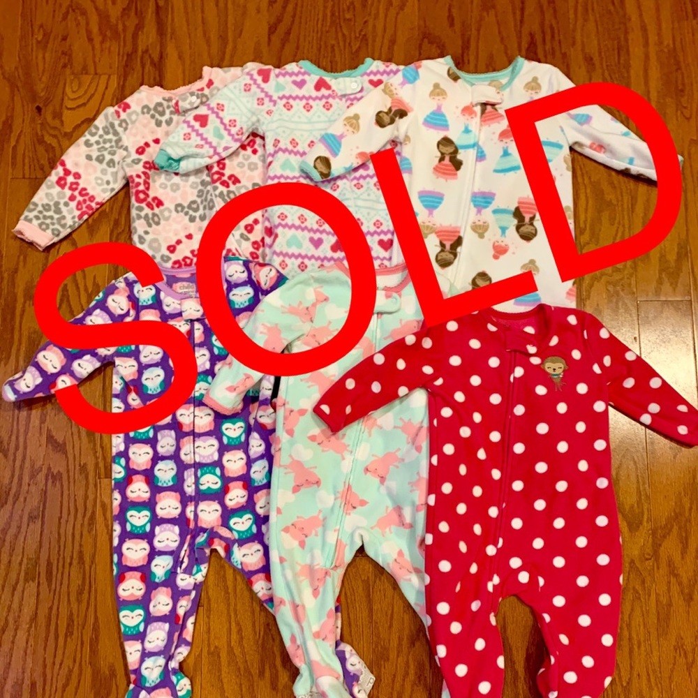 Baby girls fleece pajama lot